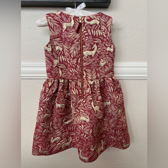 Crewcuts dress, Size: 4, Color: Burgundy and Gold - Picture 2 of 2